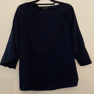 Banana Republic | Navy Blue Flutter Sleeve‎ Blouse